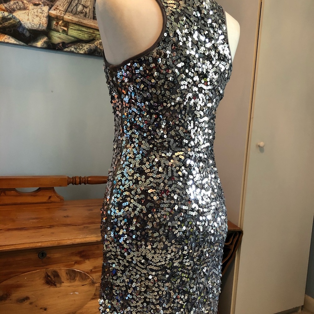 Super Sexy Silver Sequined Dress π - Picture 2 of 7